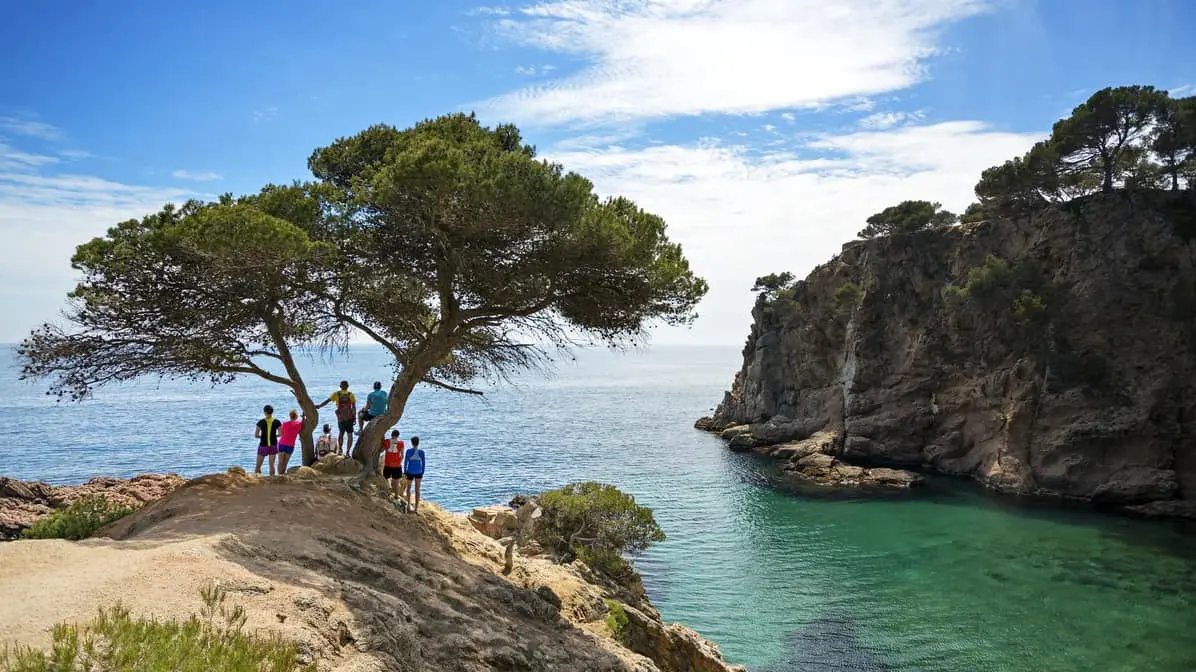 Runners by the Mediterranean Sea