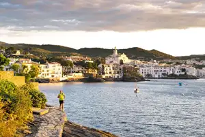 Running by a path in front of Cadaques