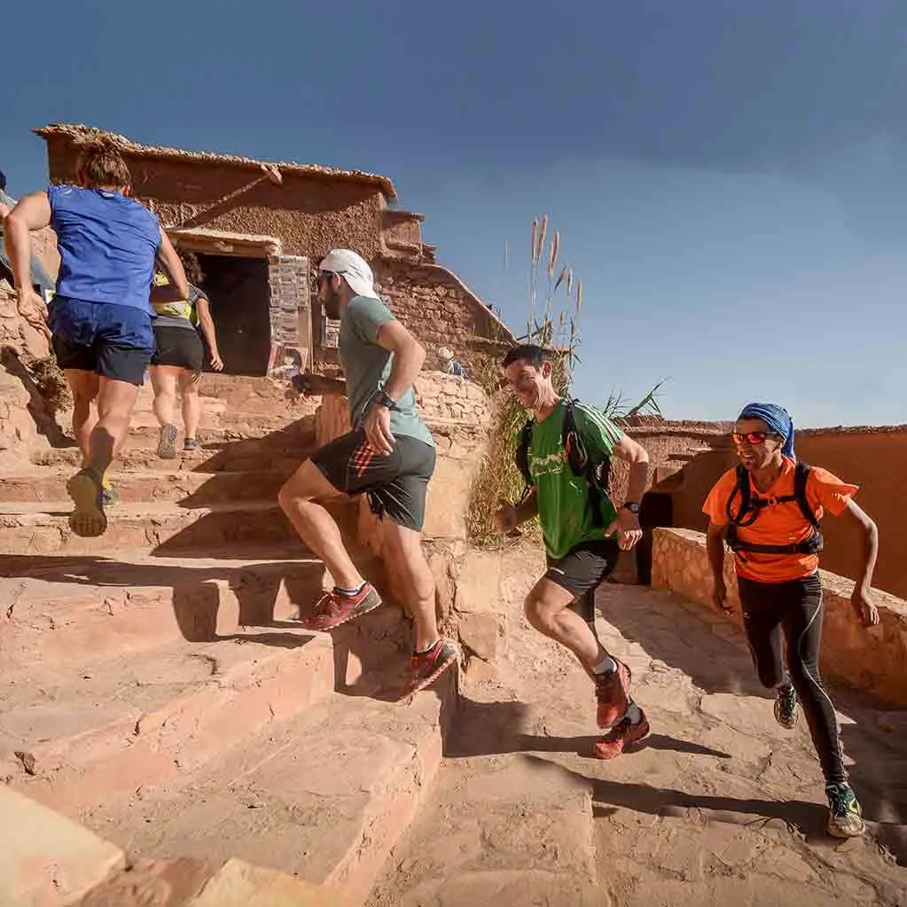 Runners in Ait Ben Haddou