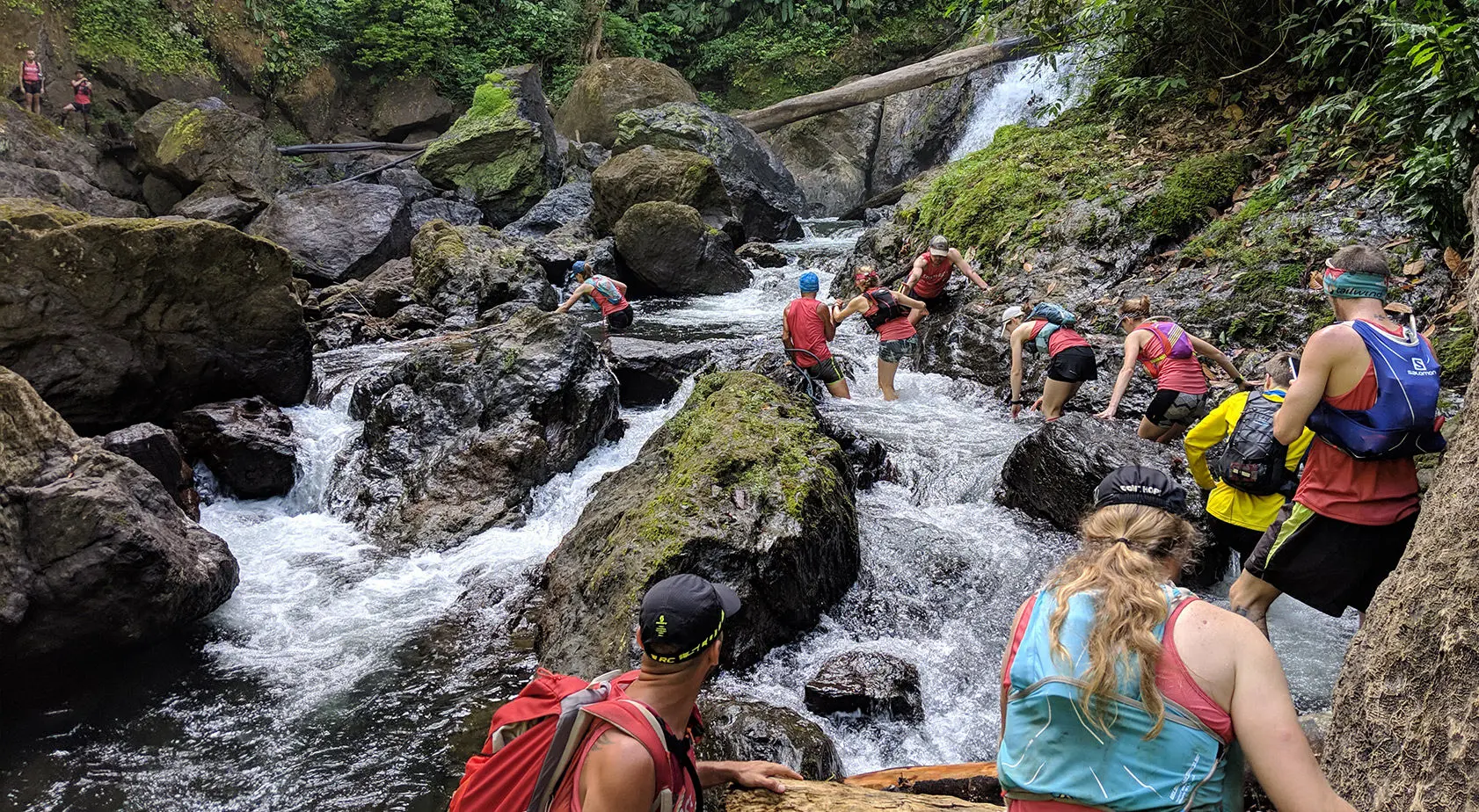 Running Vacation in a river in Costa Rica