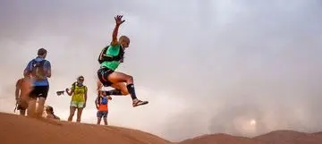 Runners in the desert